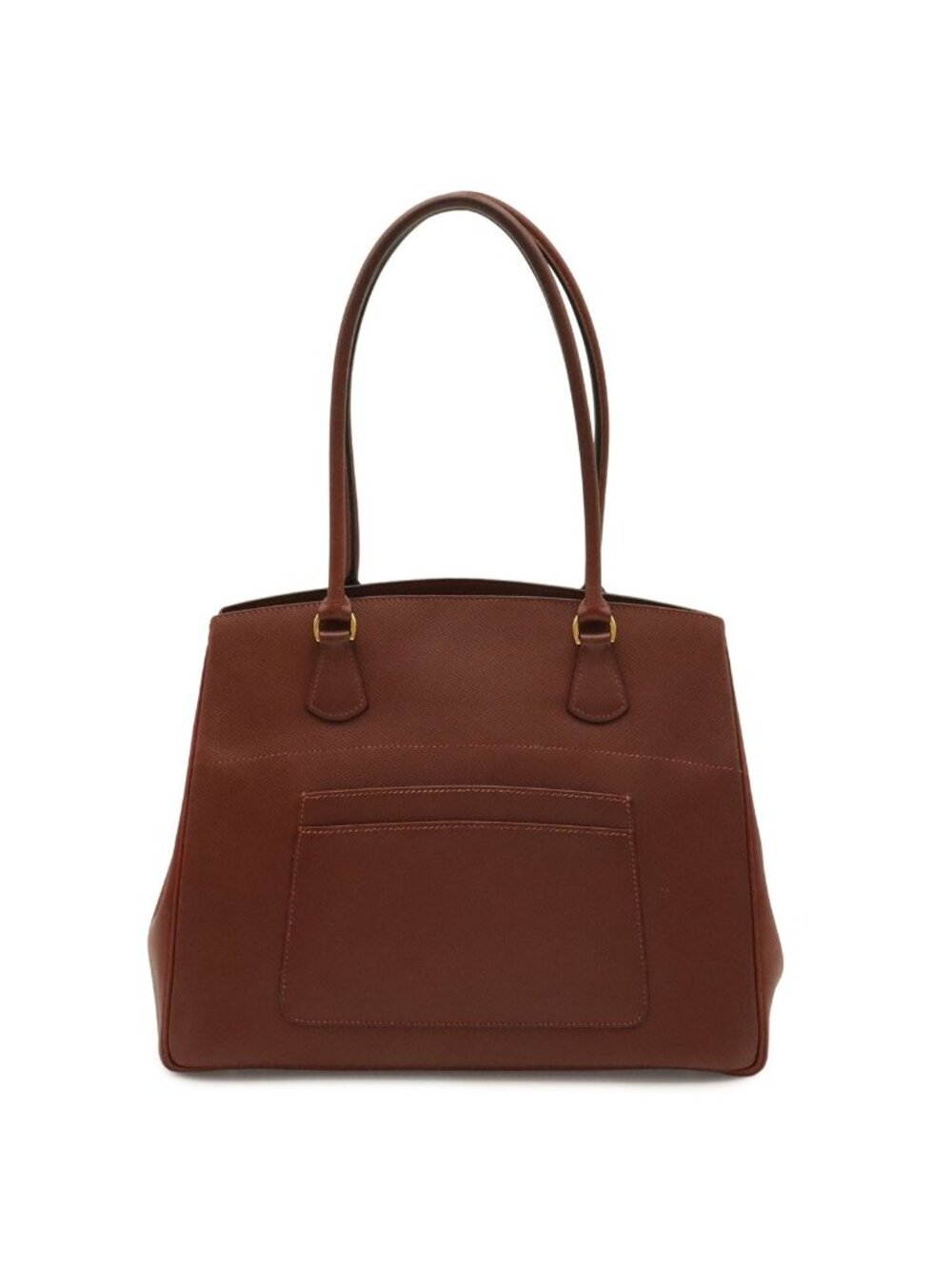 Hermes la Tote Shoulder Bag Veau Epsom Rouge Ash Gold